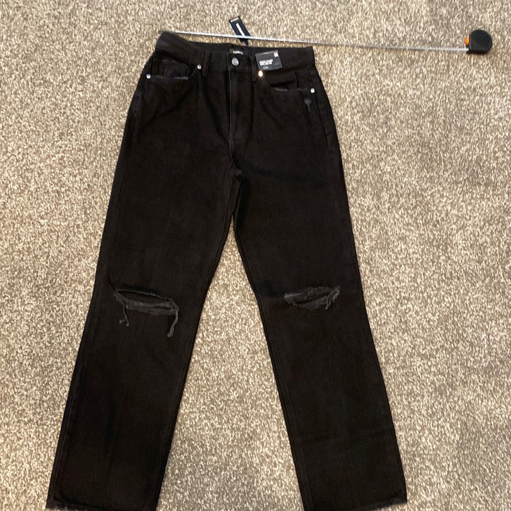 NWT express true black modern straight leg super high rise. 6r.